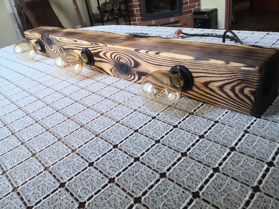 Żyrandol retro, rustykalny, drewniany, żyrandol wiszący