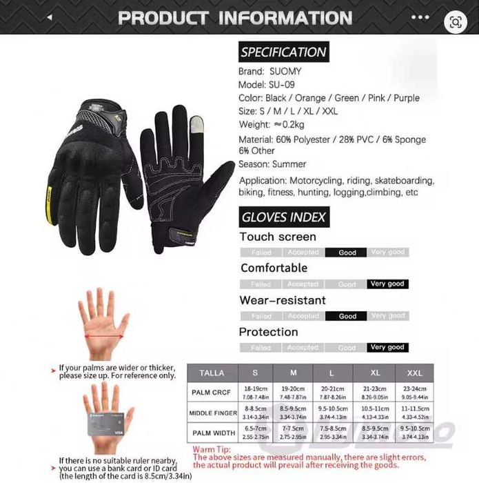 Luvas de verão respirável touchscreen trotinete mota bicicleta M