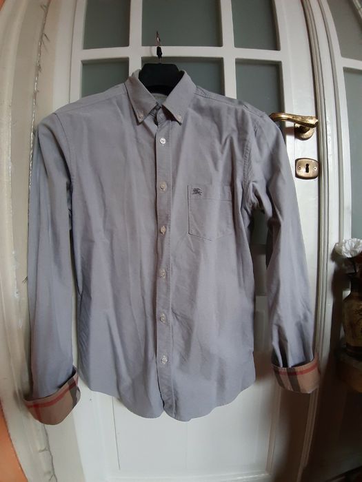 Burberry koszula szara L 100% oryginał nr seryjny piękna elegancka