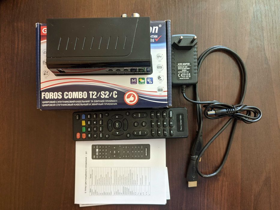 Комбинированный спутниковый ресивер World Vision Foros Combo T2/S/S2
