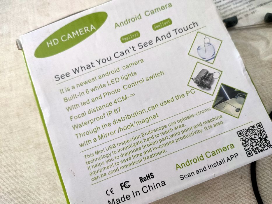 Minicamera com fio 5 metro para pesquisa