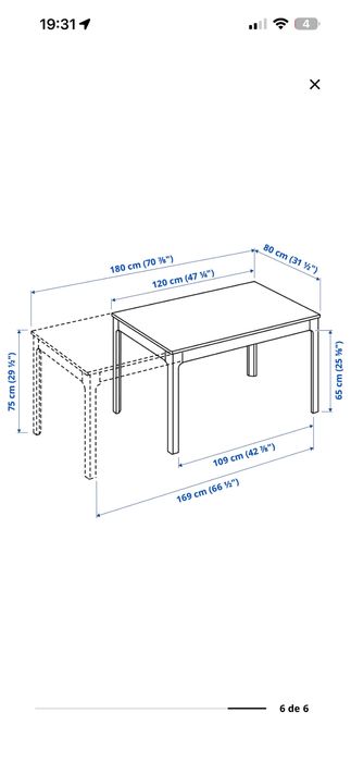 Mesa extensivel + 4 cadeiras Ikea nova EKEDALEM carvalho