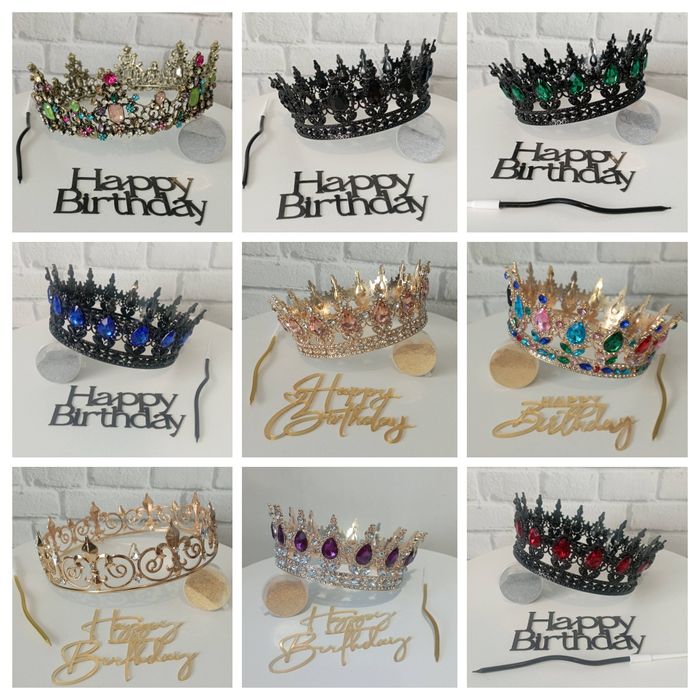 Корона, блискітки харчові, діадеми, стрічки, топери