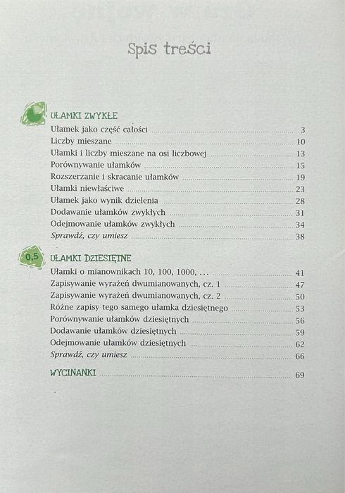 Matematyka z plusem kl. 4 ćwiczenia ułamki wersja A