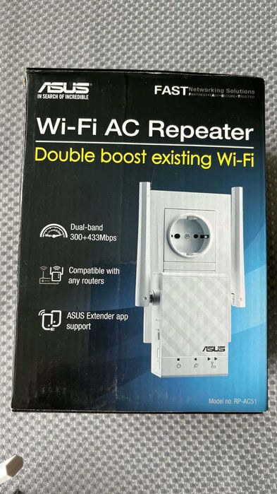 Wzmacniacz WiFi ASUS RP-AC51 2,4/5,0GHz Repeater WiFi