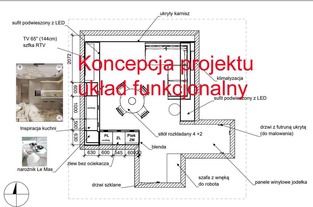 Projekt wnętrz tanio,  wizualizacja mieszkania