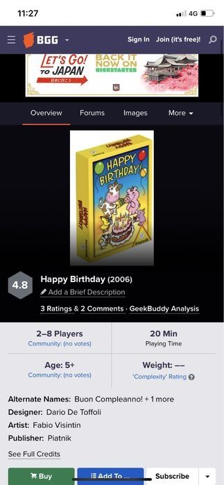 Дитяча нова настільна гра Розвиваюча Platnic Happy Birthday