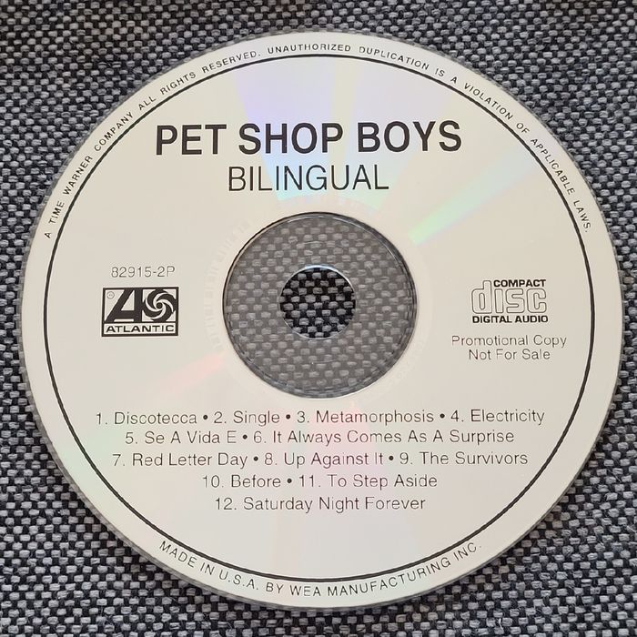 Pet Shop Boys USA CD Bilingual Promo