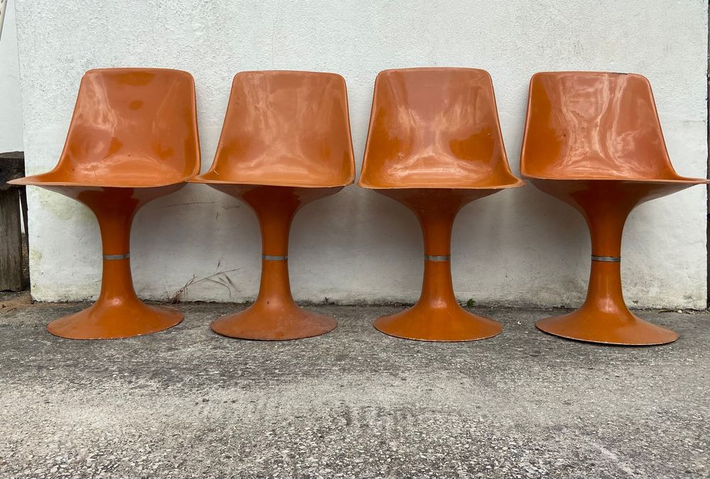 Cadeiras vintage design tulipa fibra de vidro