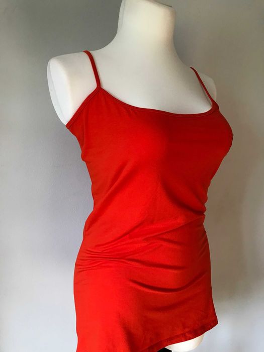 Intensywnie pomarańczowa bluzka regulowane ramiączka r.46 plus size