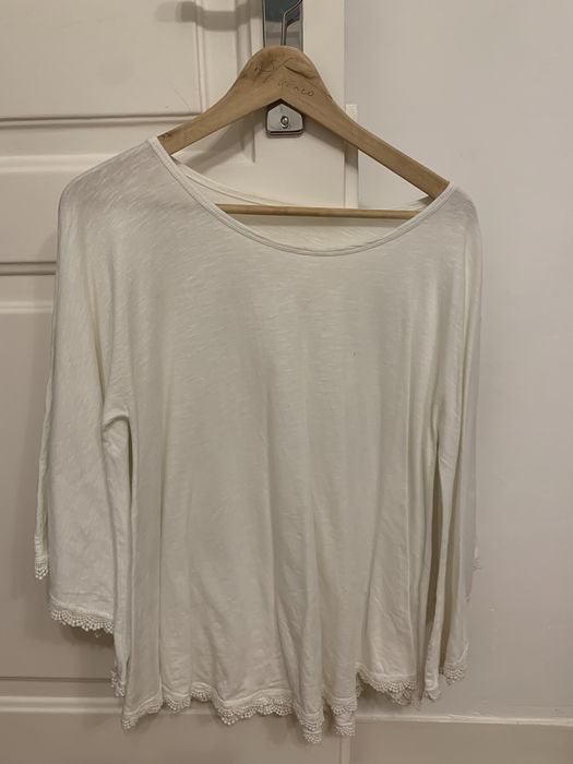 Top branco com manga larga