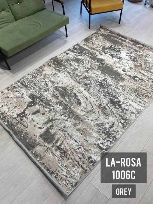 Турецька Килимова Доріжка La-Rosa Grey, Beige з бавовняною основою!