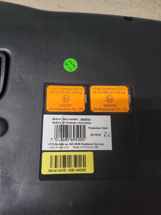 Isofix be safe modelo de 2017