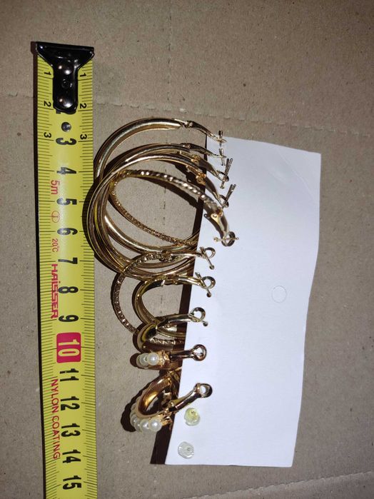 Серьги кольца 6 пар набор