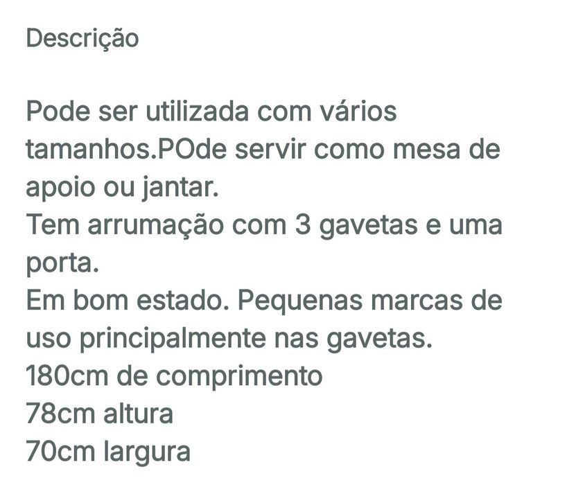 Mesa extensível com arrumação