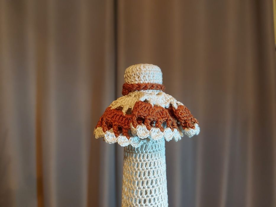 Garrafa decorativa em crochê + 2 copos, feito à mão