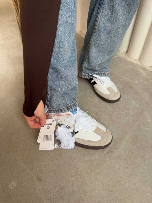 Кросівки Adidas Samba Vegan White Brown Gum premium