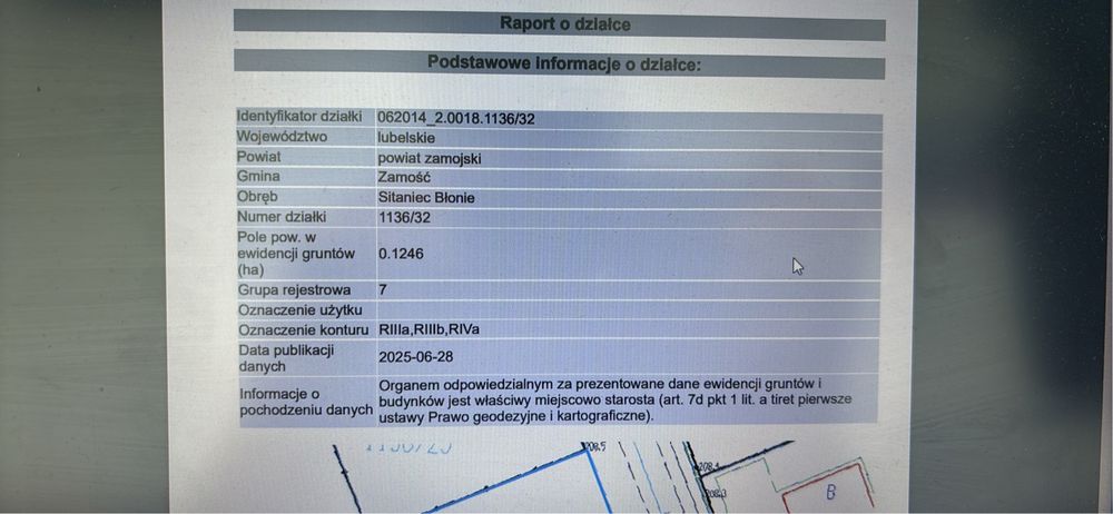 Działka Sitaniec Błonie 1250m2