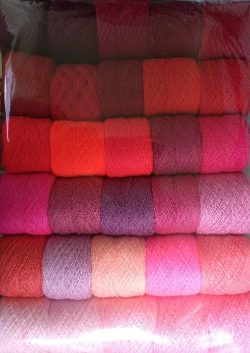 Акрилова нитка для вишивання, набір рожевих, червоних, бордових