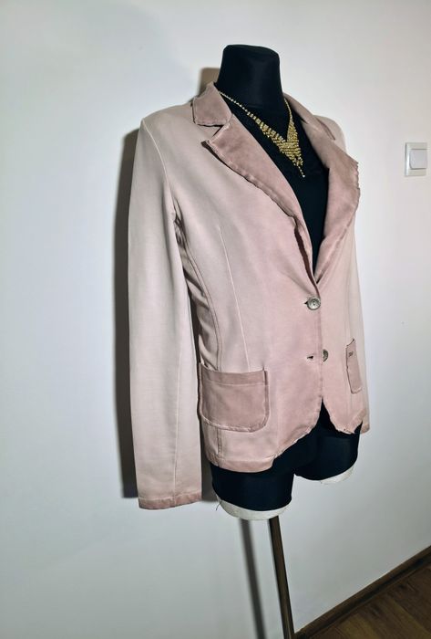 Bawełniana marynarka pudrowy róż r. L