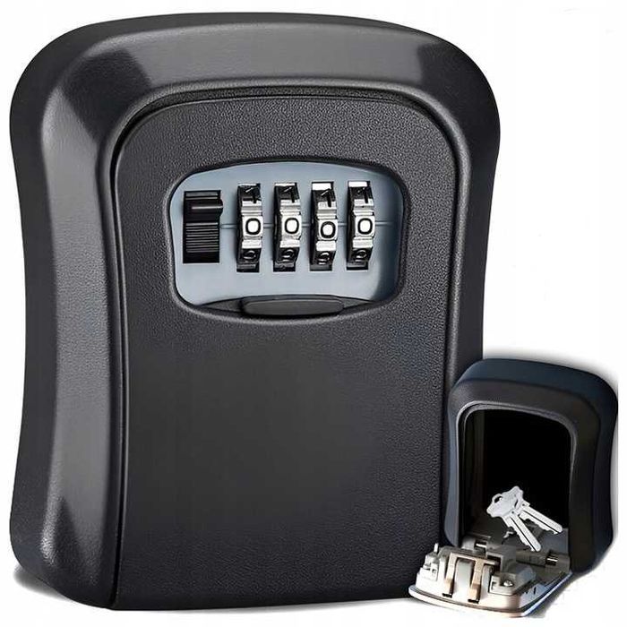 czarna kasetka na klucze z kodem