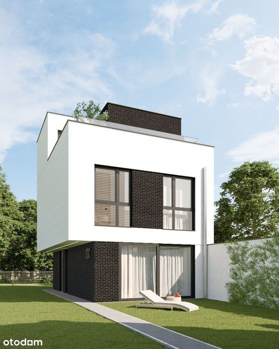 Nowoczesny dom wolnostojący z tarasem "3po3" dom B