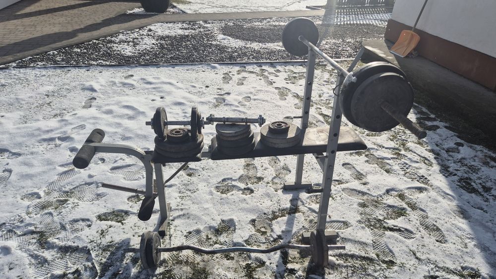 Ławka z gryfami i obciazeniem