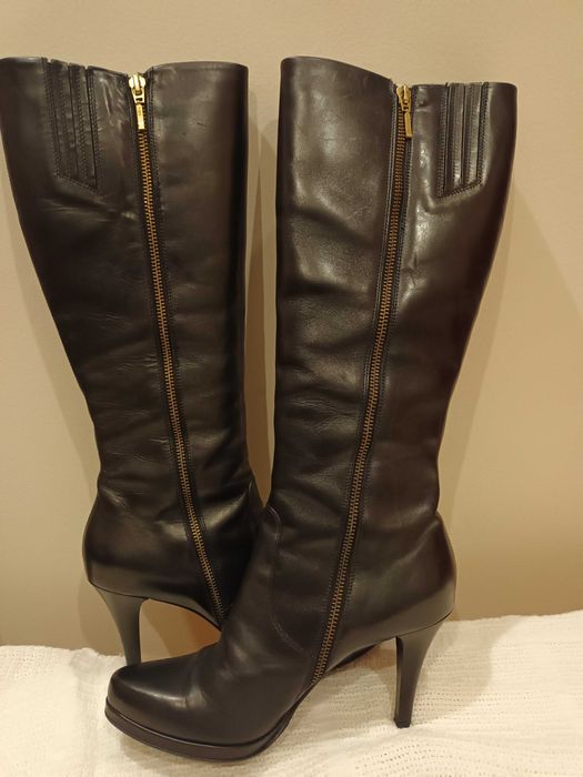 Damskie buty kozaki Gino Rosi na szpilce czarne roz.39