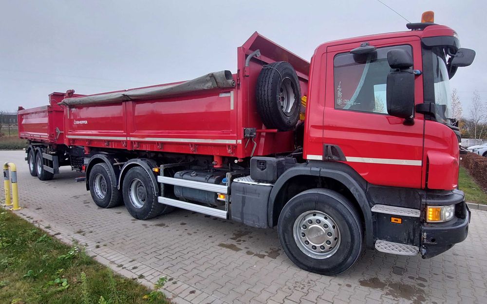 Zestaw Scania P410 Meiller Kipper + przyczepa  Meiller Kipper MZDA