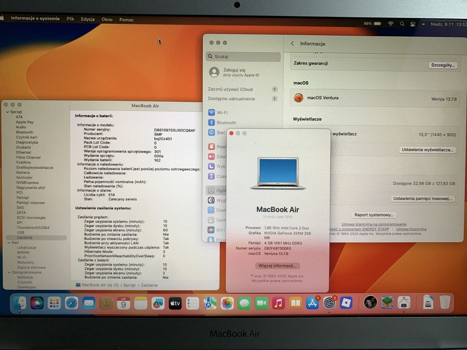 Apple macbook air 2010 a1369 emc 2392