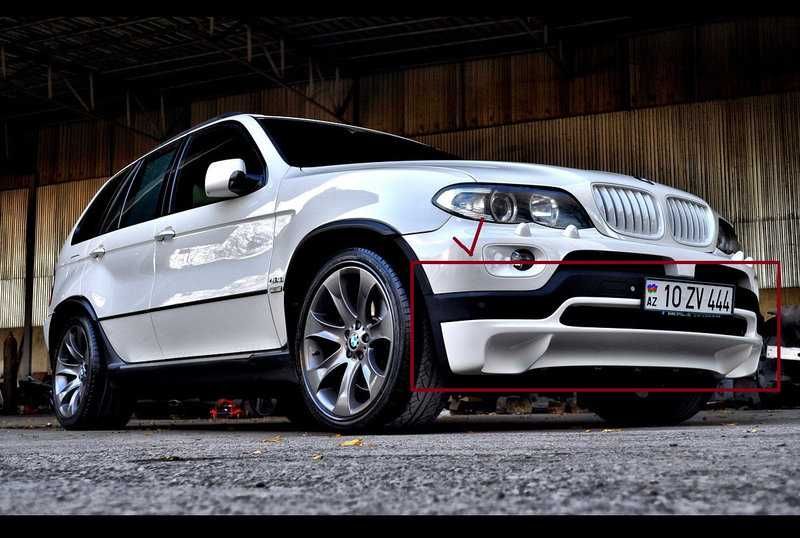 Накладка на передний задний бампер БМВ Е53 Х5  Юбка губа перед BMW е53
