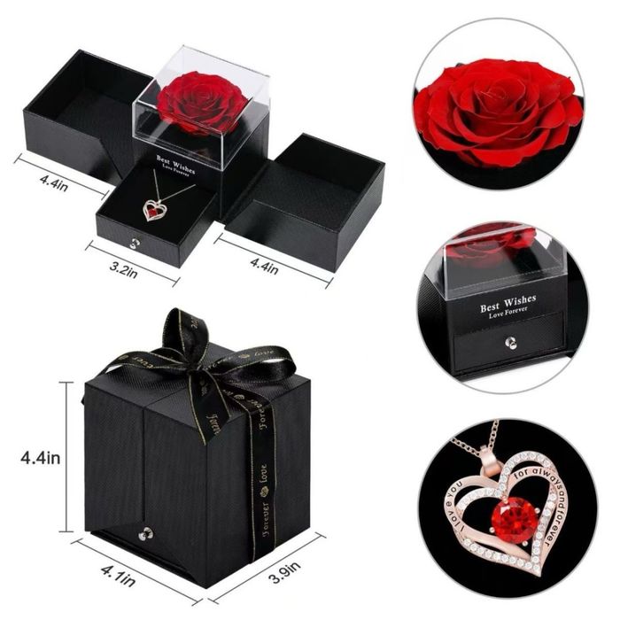 Подарунковий набір/справжня троянда з кулоном