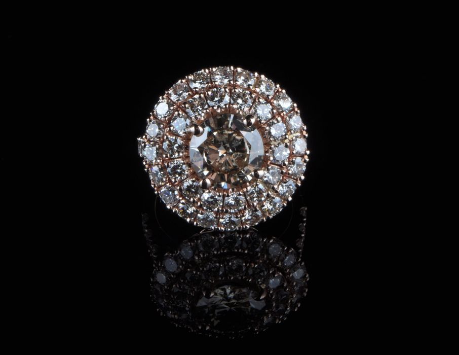 Золотое кольцо с бриллиантом 2ct