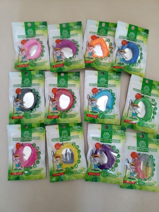 3 szt Bransoletki opaski na komary kleszcze naturalne bez DEET różne