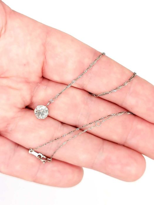 Naszyjnik platyna diament brylant 1,0 karat 1,26 g certyfikat