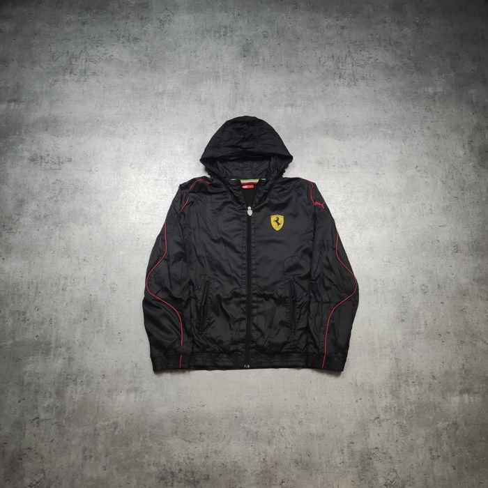 MĘSKA PREMIUM Lekka Kurtka Wiatrówka Puma Ferrari Oficjalna z Kapturem