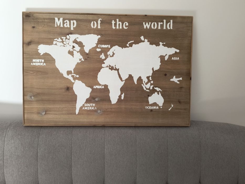 Obraz na płycie drewnianej mapa świata duży