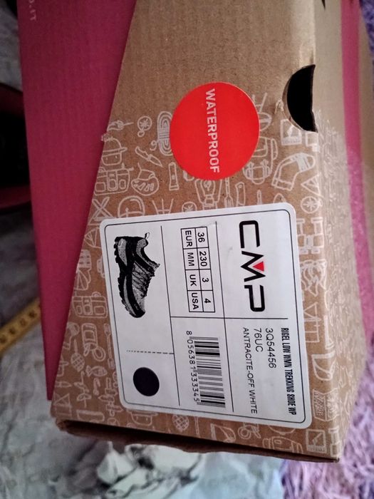 Trekkingowe buty cmp 36 wkładka ok 23 cm wodoodporne nowe buty cmp rigel low