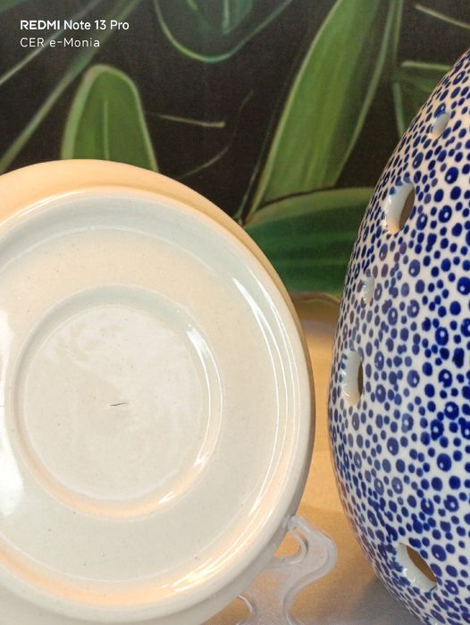 Ceramika Bolesławiec lampion ceramiczny jajo duże