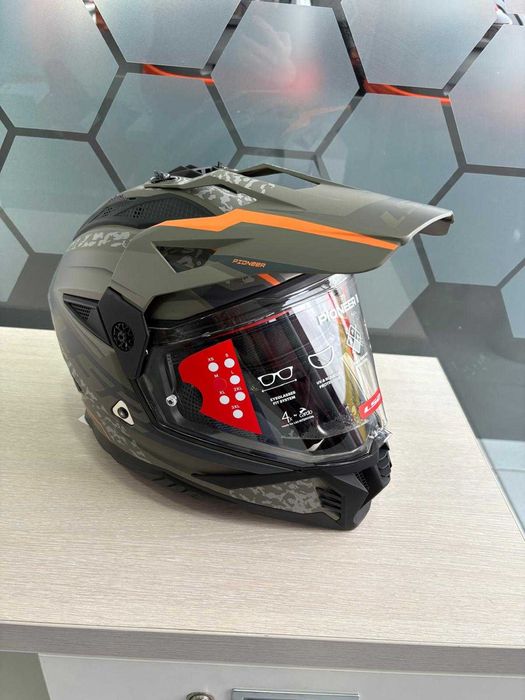 Kask LS2 MX702 Pioneer II Enduro/Quad/ATV Piaskowo-pomarańczowy