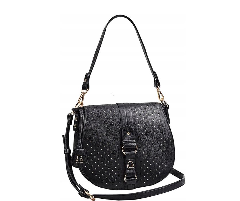 lulu castagnette torebka listonoszka skóra ekologiczna czarny