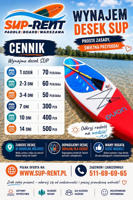 Wynajem desek sup
