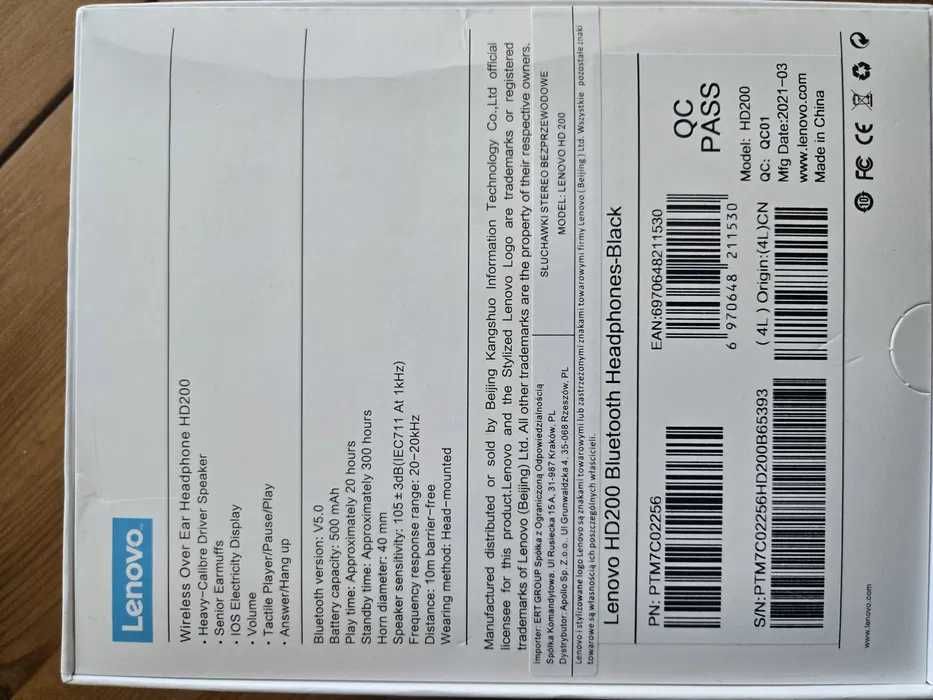 Słuchawki Lenovo Bluetooth - okazja !!!