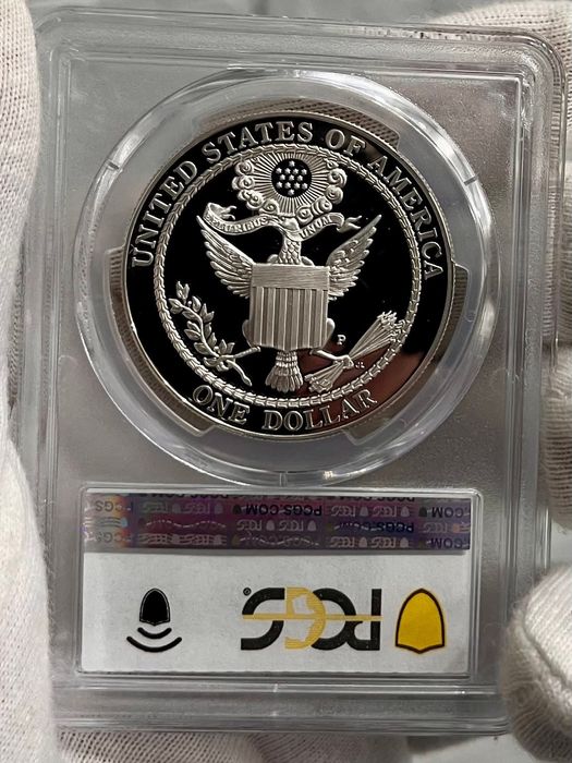 Долар 2008р. Р. США  Білоголовий орлан. СРІБЛО. ПРУФ Слаб PCGS, PR69