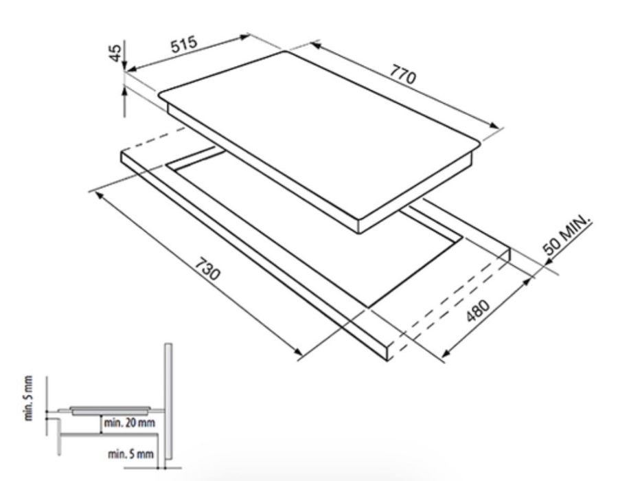 Індукційна варильна поверхня Smeg SI3842B,80см.
