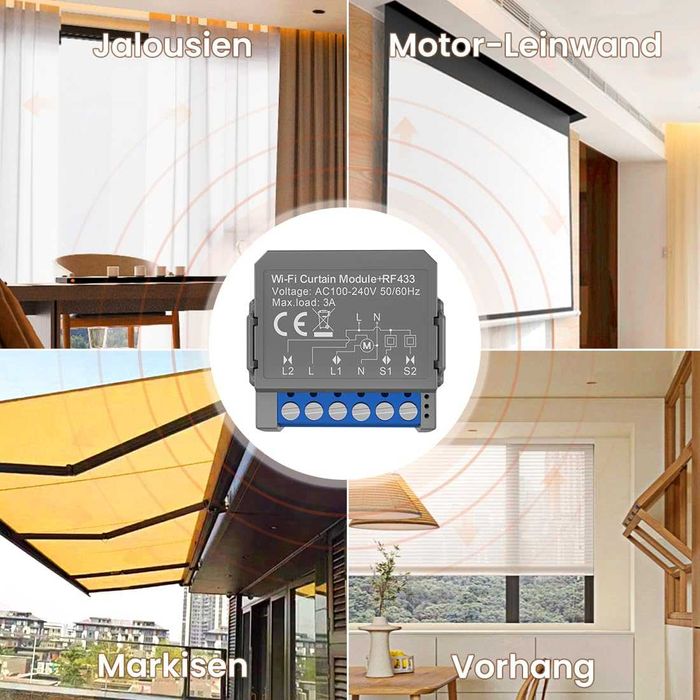 Moduł WiFi + RF do Rolet MIUCDA Sterownik Rolet, Markiz, Żaluzji, APP