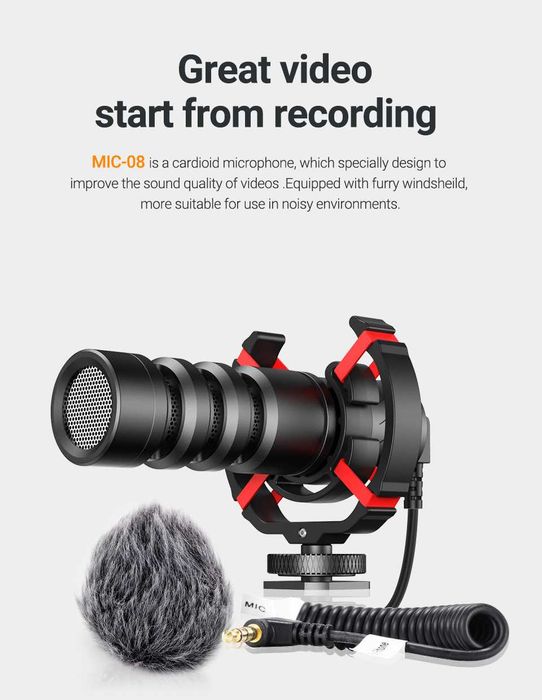 Mikrofon kierunkowy MAMEN Shotgun Mic-08