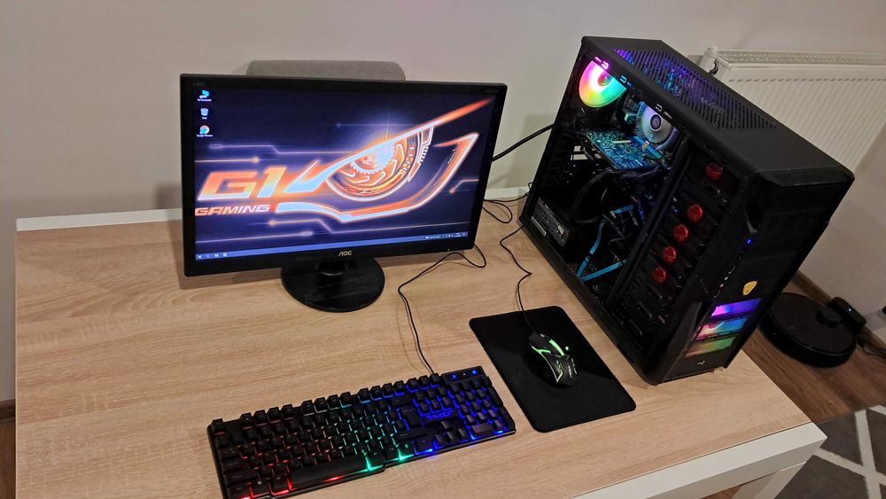Zestaw Do Gier i5 4x3.8ghz/GTX-4GB!/Ram-16GB/SSD+1TB/Monitor 22'