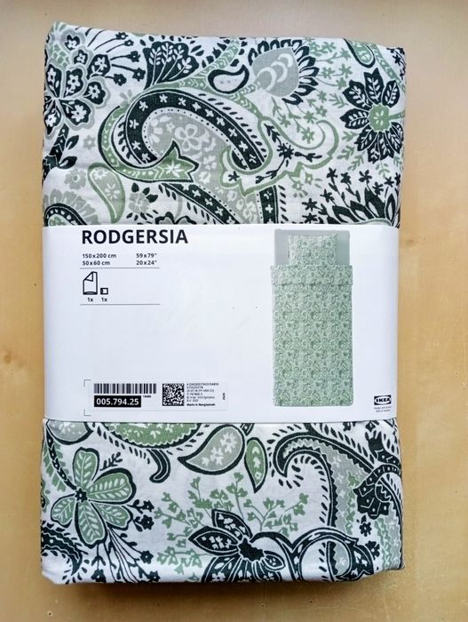 Nowa pościel Rodgersia IKEA 150x200, poszewka na poduszkę 50x60.