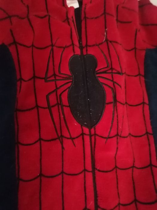 Fato Pijama Spiderman com Capuz Máscara